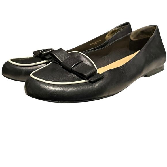 Kate spade Shoes - Kate Spade Women’s Bow Flats Loafers Black White Size 8.5 M Almond Toe